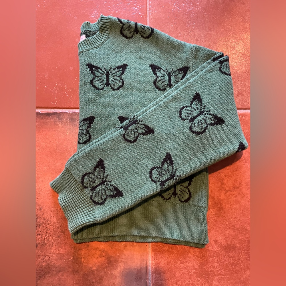 PacSun cropped butterfly sweater